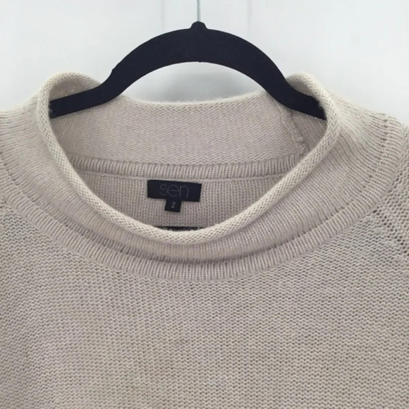 SEN Women’s Fine Merino Wool & Cashmere Sweater Warm Winter Size Medium - Picture 4 of 7